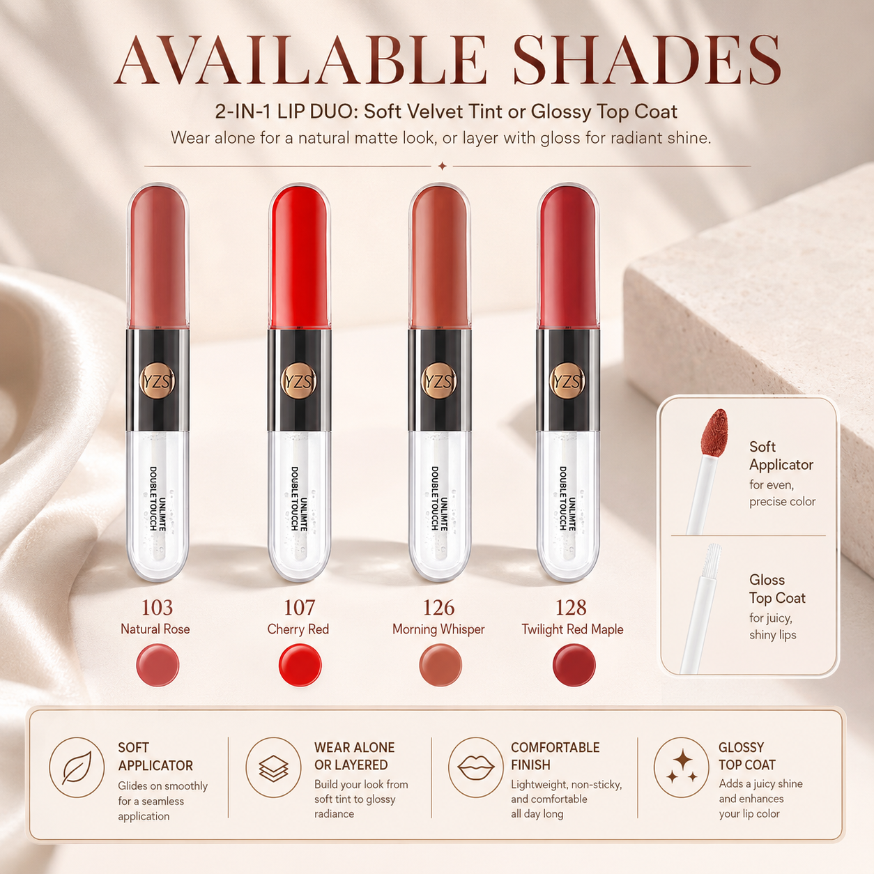 Double Touch Lip Glaze | Matte to Glass