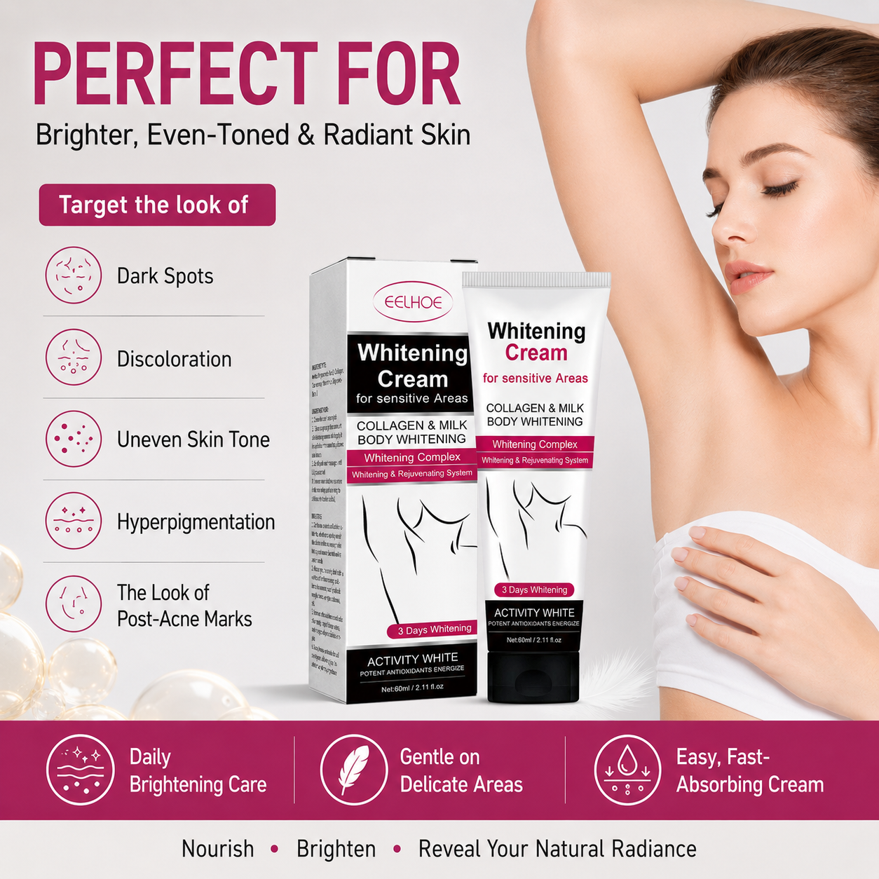 Dark Spot Brightening Cream | Underarms, Knees & Elbows