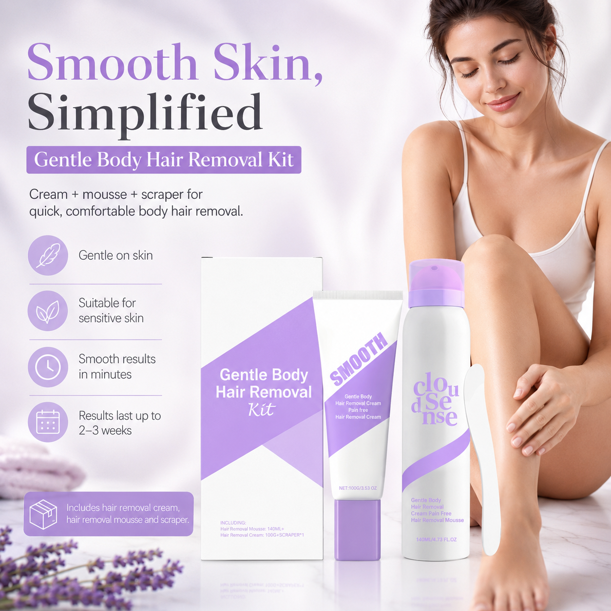 Gentle Hair Removal Cream Kit