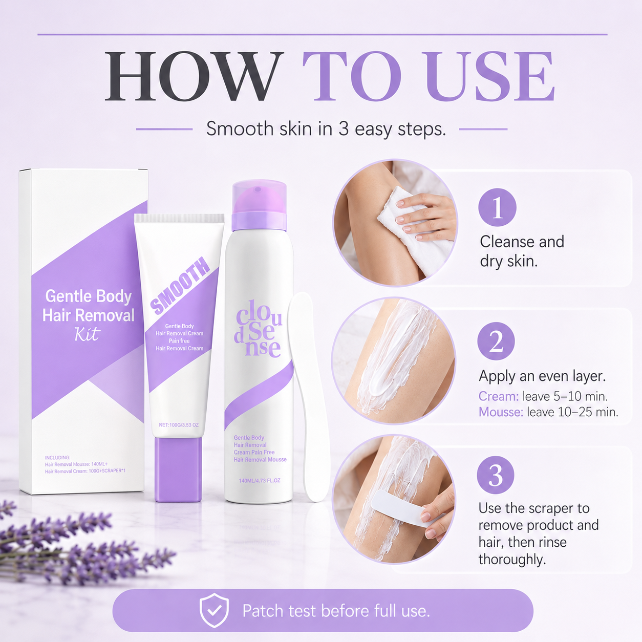 Gentle Hair Removal Cream Kit